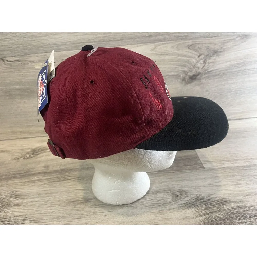 Vintage San Francisco 49ers Hat Cap Strapback NFL‎ Game Day NWT Block Logo Flaws